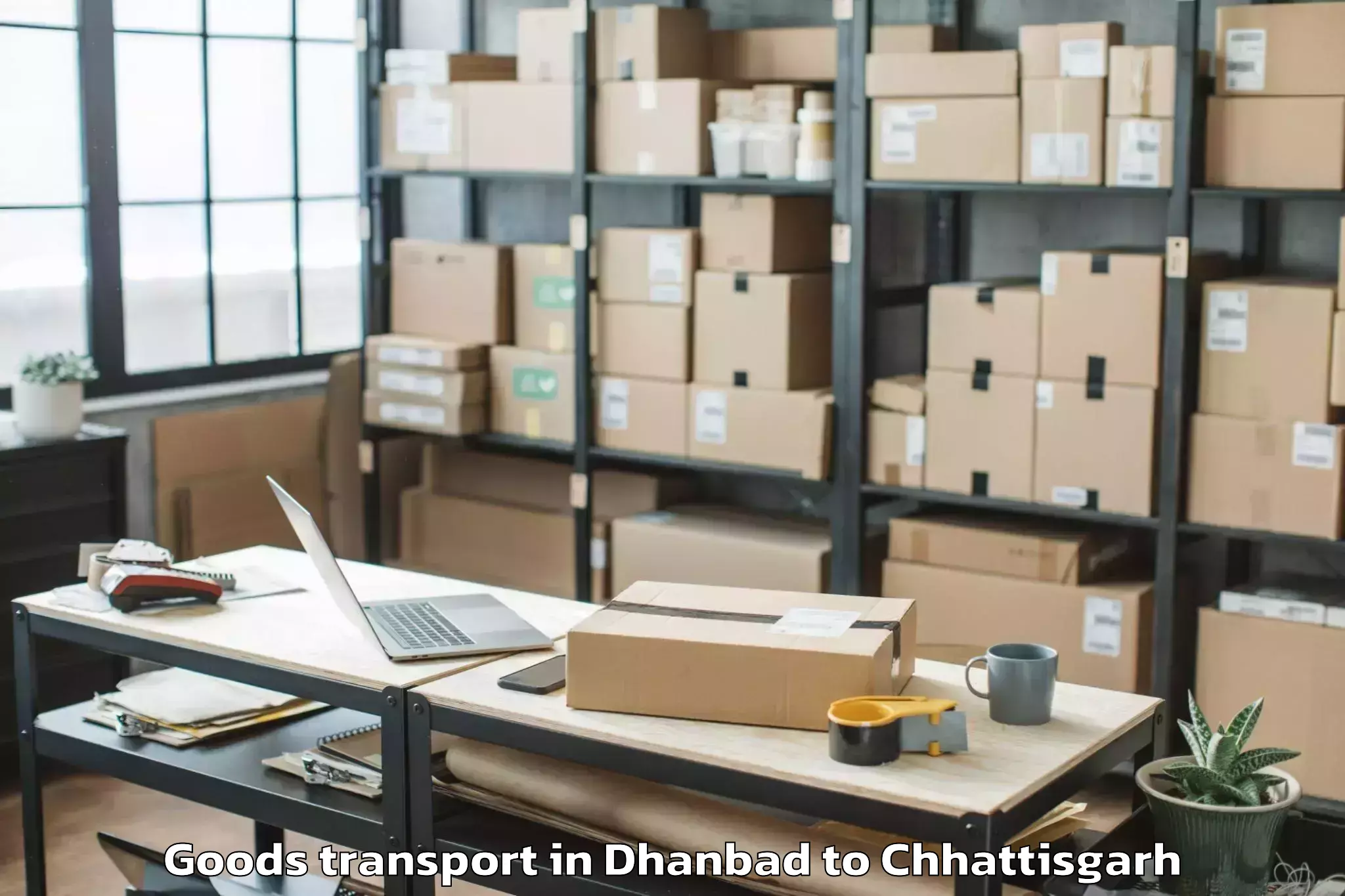 Reliable Dhanbad to Dongargaon Goods Transport